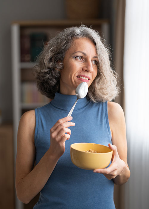 Woman focusing on blood sugar balance